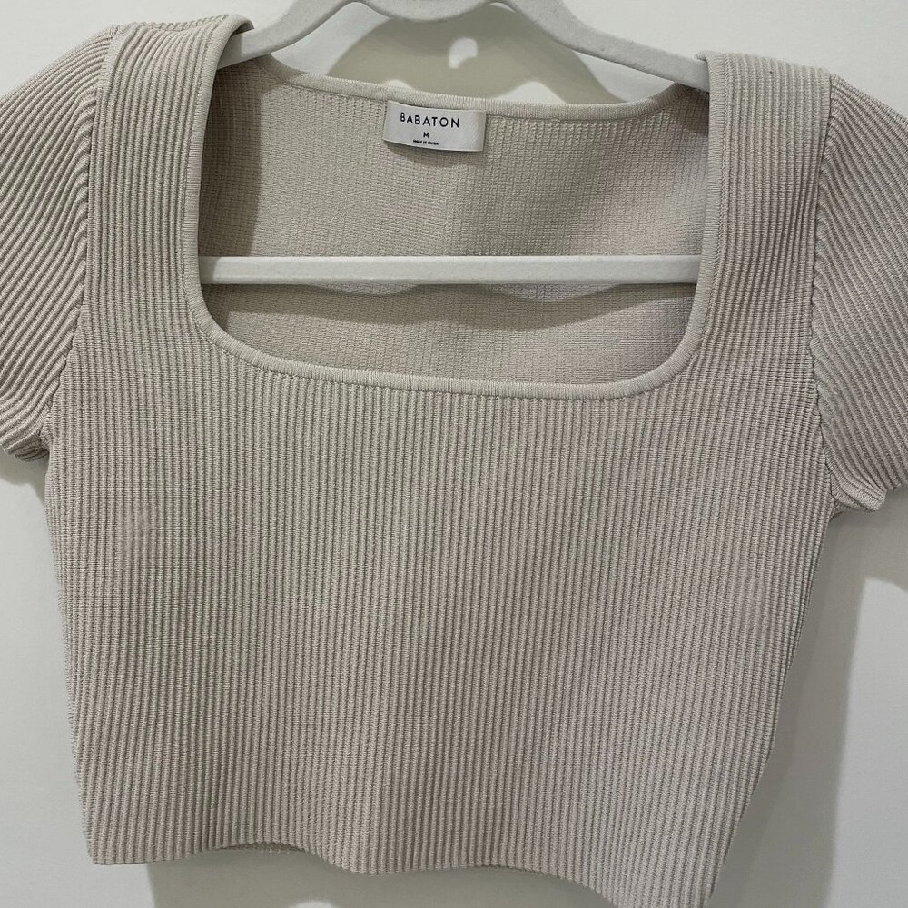 Aritzia Square Neck Sculpt Cropped Top-M